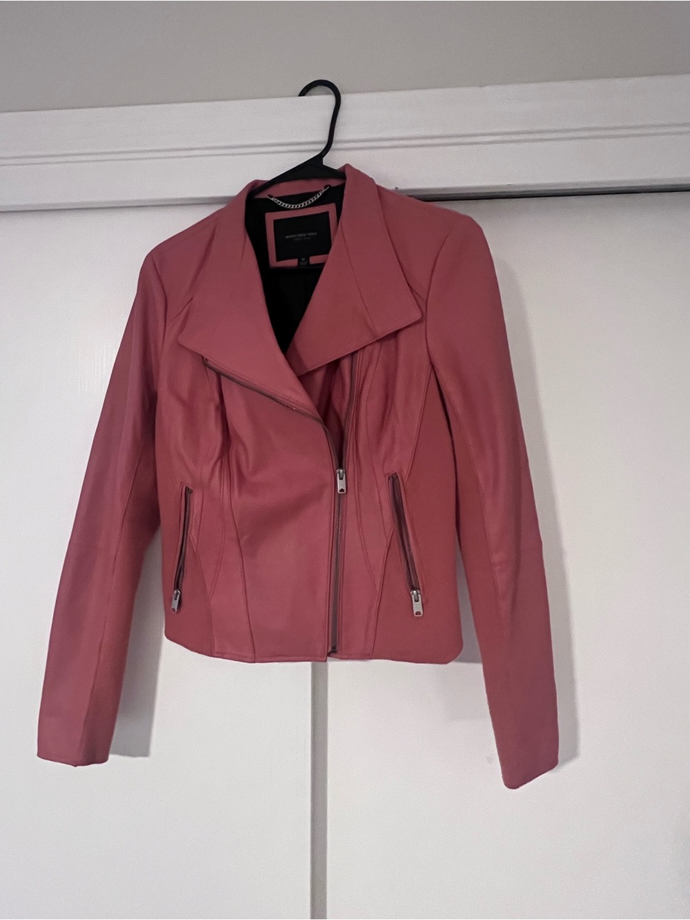 Marc New York Dusty Rose Leather Moto Jacket